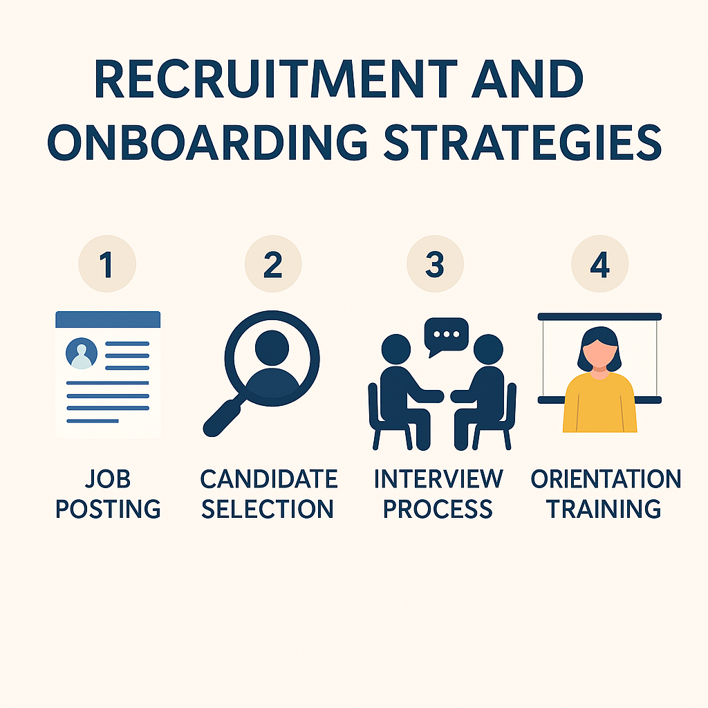 Timeline graphic outlining new hire engagement and retention milestones during onboarding