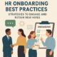 Visual guide illustrating HR onboarding best practices to improve new hire engagement and retention